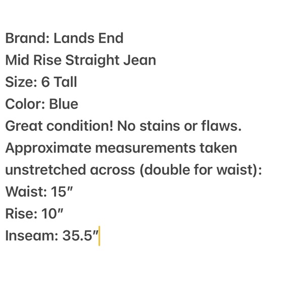 Lands End Jeans size 6 Long Tall - Picture 4 of 4